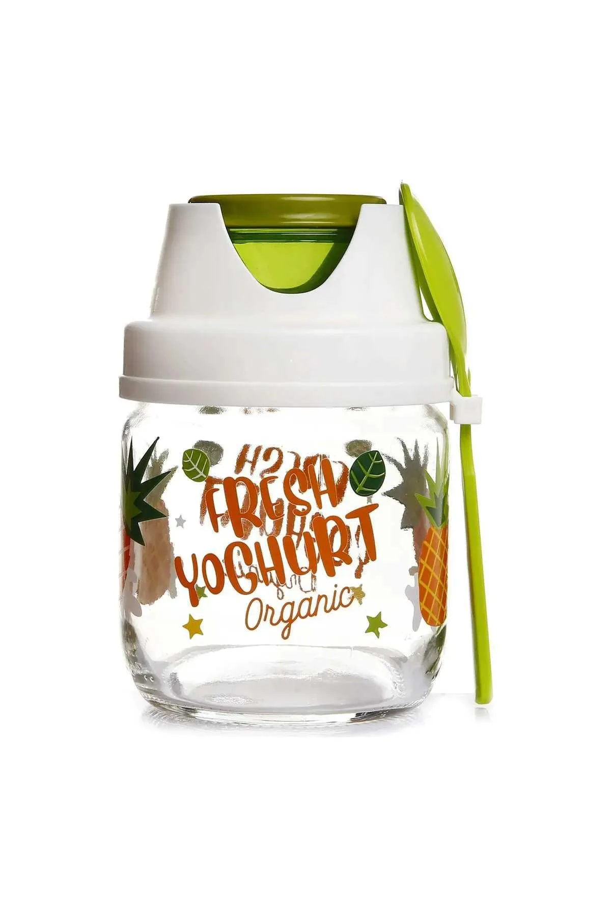 Nioni Kaşıklı Yavrulu Cam Mama Kabı 425 ML