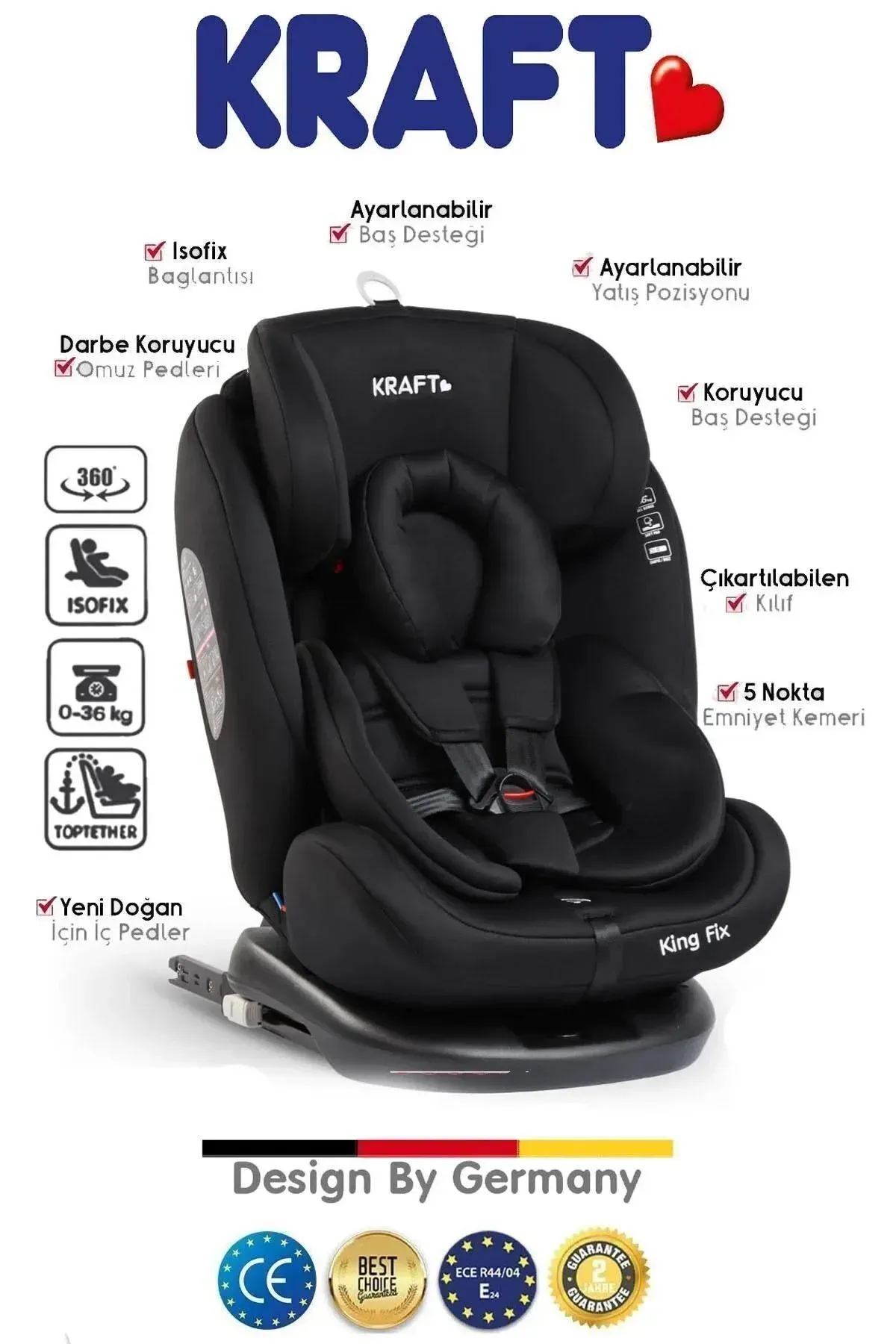 Kraft Kıng Fix Black Oto Koltuğu