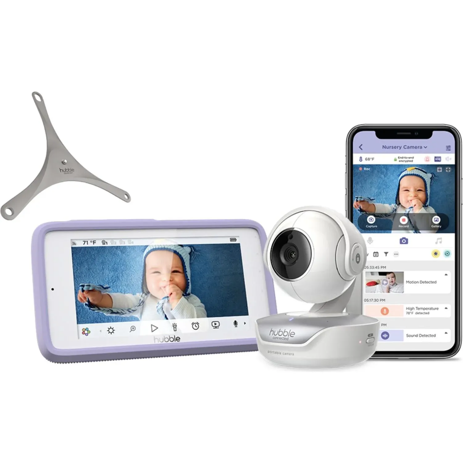 Hubble HBL13 Nursery Pal Deluxe 5'' Dokunmatik Ekran Wifi Bebek