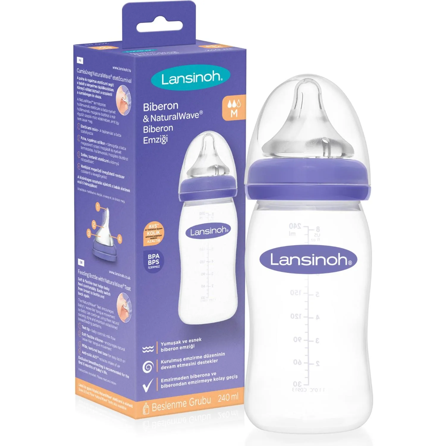 Lansinoh Feeding 240 ML PP Biberon