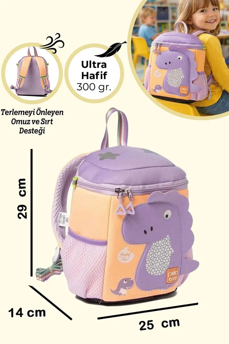 Nioni Dino Dinazor Figürlü Çocuk Çantası Lila