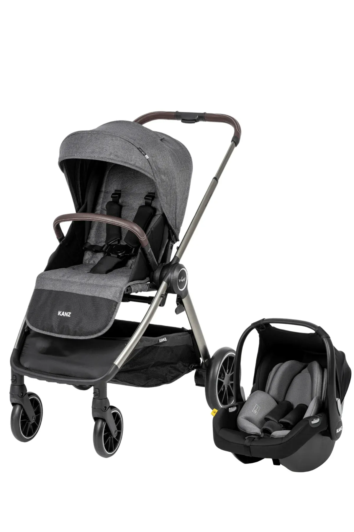 KANZ v-Go2 Travel Sistem Bebek Arabası GRİ