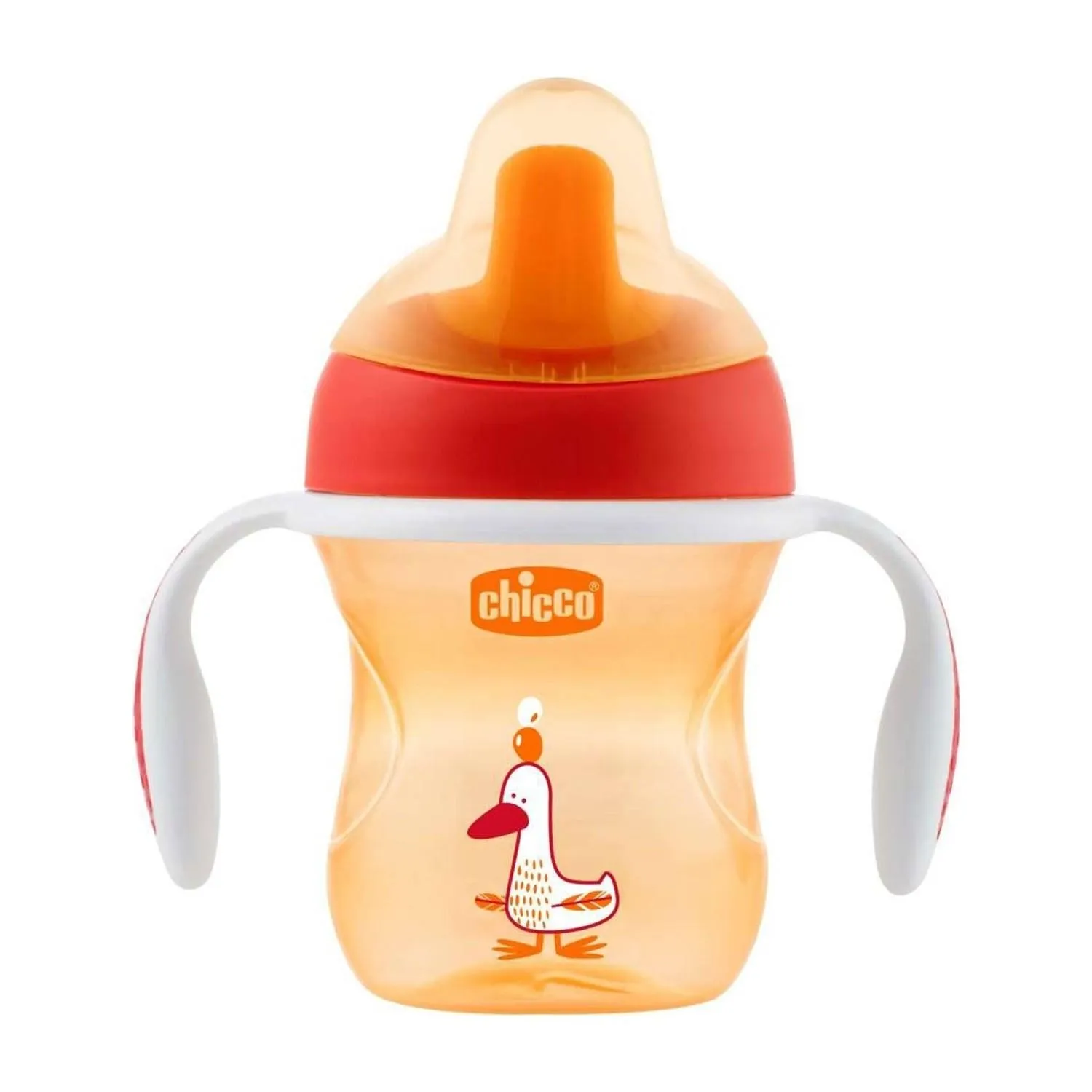 Chicco Turuncu Ördek 6AY+ Yumuşak Uçlu Geçiş Bardağı