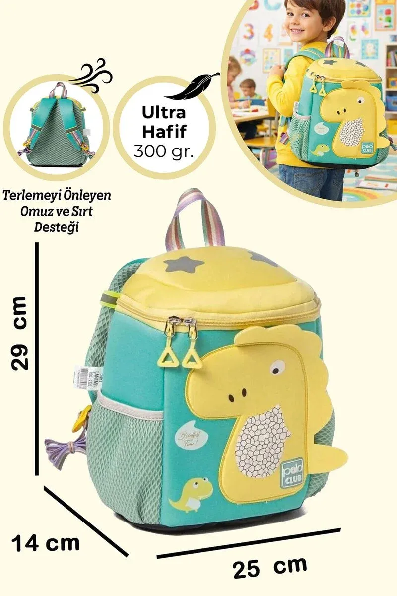 Nioni Dino Dinazor Figürlü Çocuk Çantası Sarı